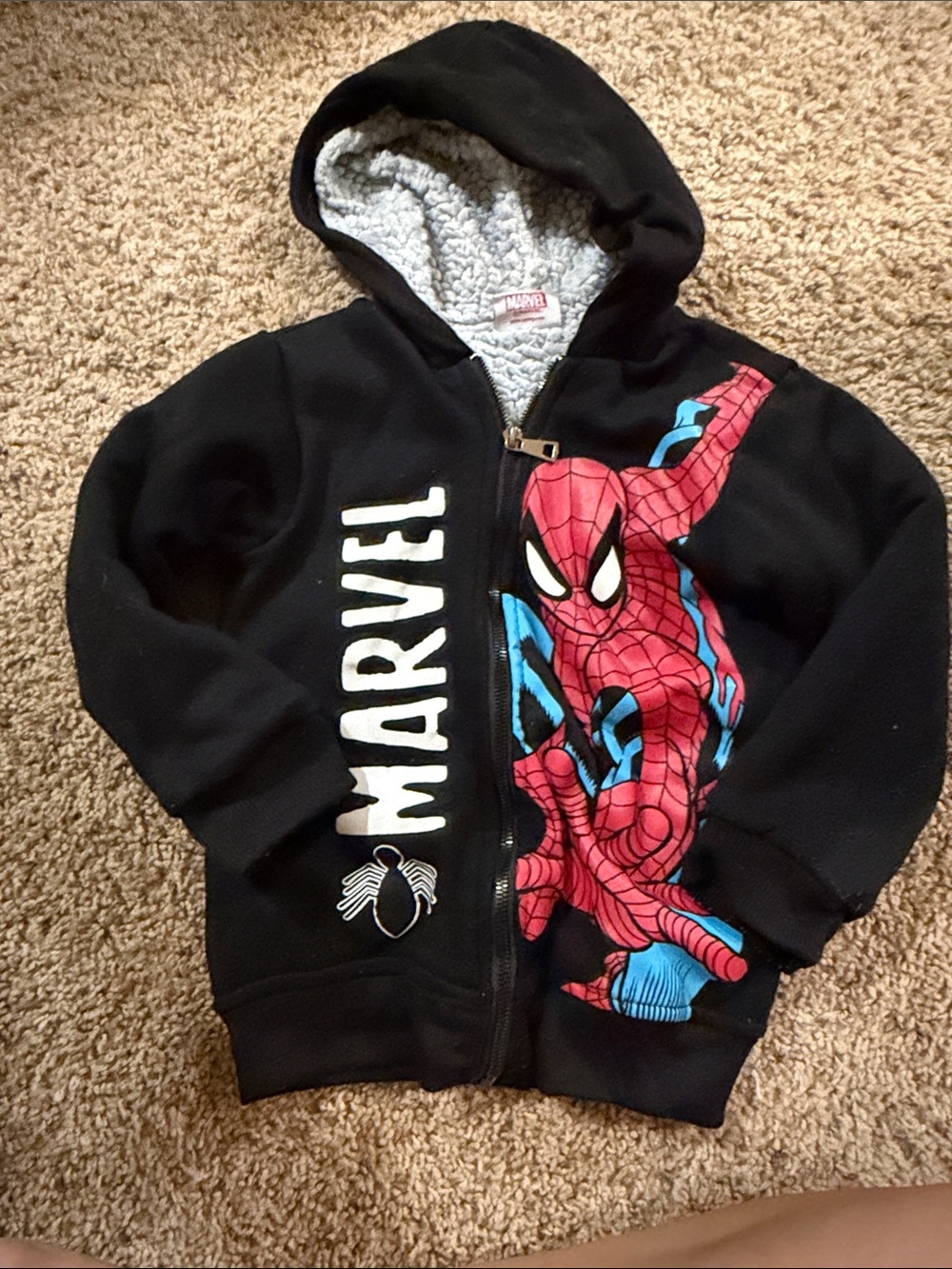 Marvel Kids' Black Spider-Man Zip Hoodie